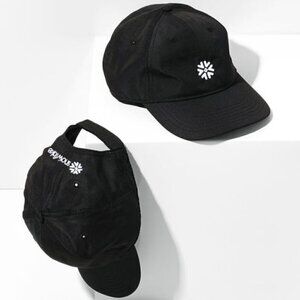 Snowflake Unstructured Black Dad Cap Embroidered White‎ Snowflake Adjustable